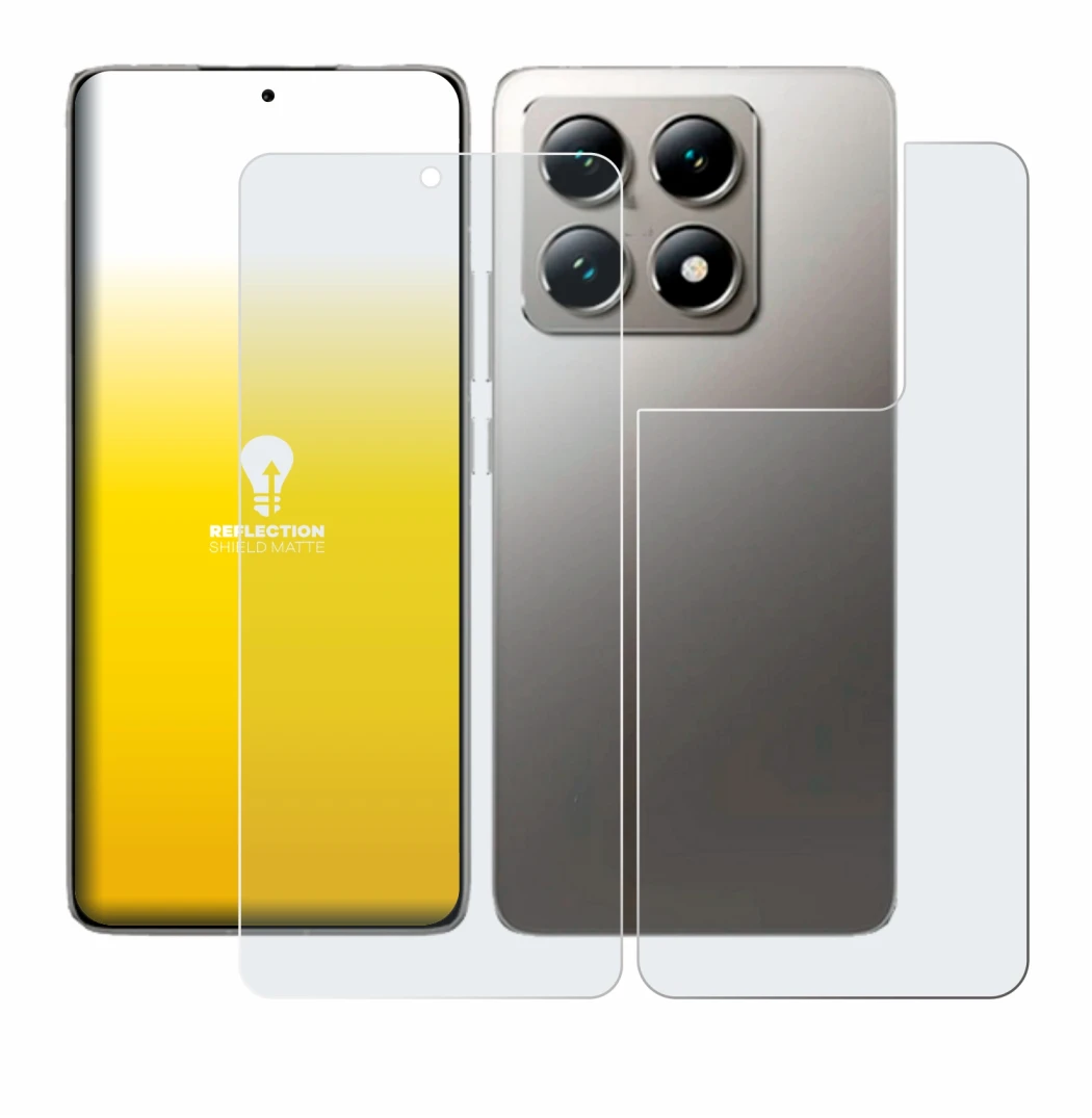 Image de l'appareil Xiaomi 14T (Avant+Arrière) avec une grande variété de protections d'écran.