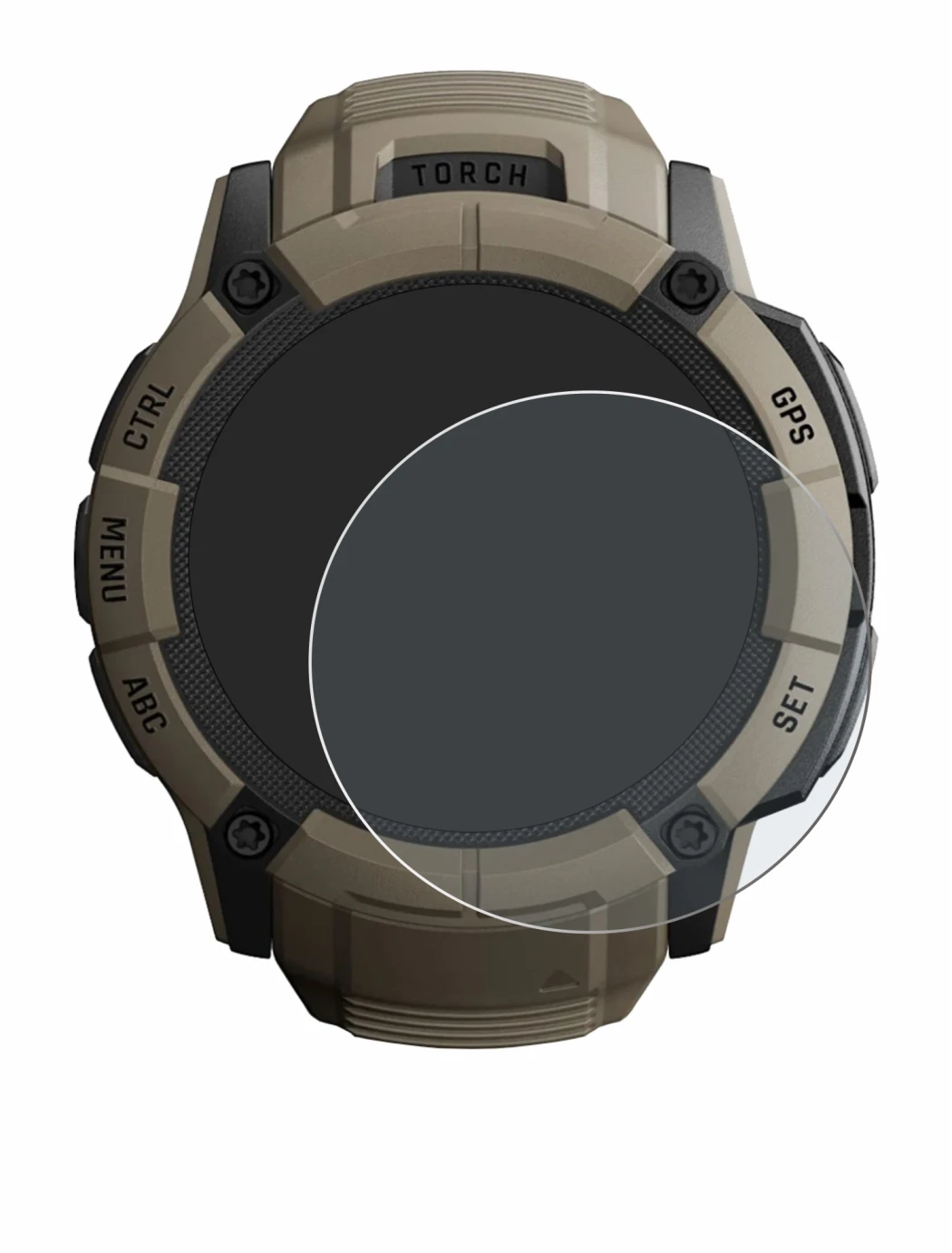 Image de l'appareil Garmin Instinct 2X Solar Tactical Edition avec une grande variété de protections d'écran.