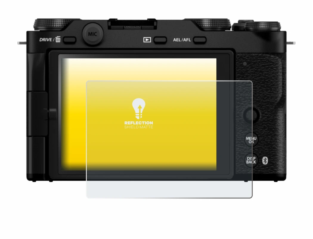 Image de l'appareil Fujifilm X-M5 avec une grande variété de protections d'écran.