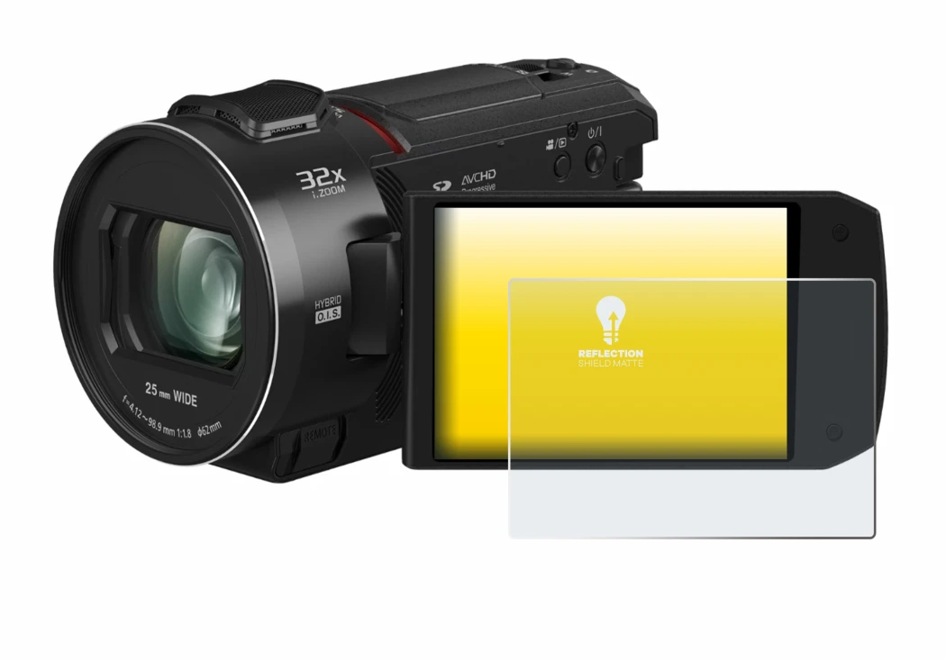 Image de l'appareil Panasonic HC-VX3 avec une grande variété de protections d'écran.