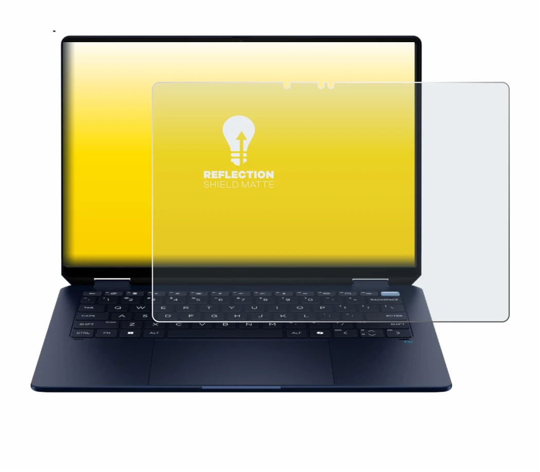 Image de l'appareil HP OmniBook Ultra Flip 14-fh avec une grande variété de protections d'écran.