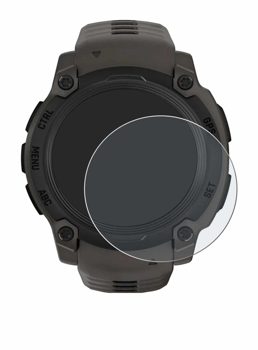 Image de l'appareil Garmin Instinct E (40 mm) avec une grande variété de protections d'écran.