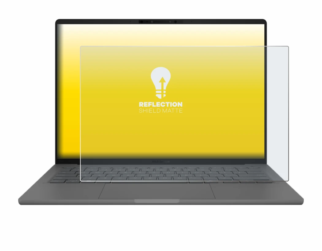 Image de l'appareil ASUS ZenBook A14 UX3407 avec une grande variété de protections d'écran.