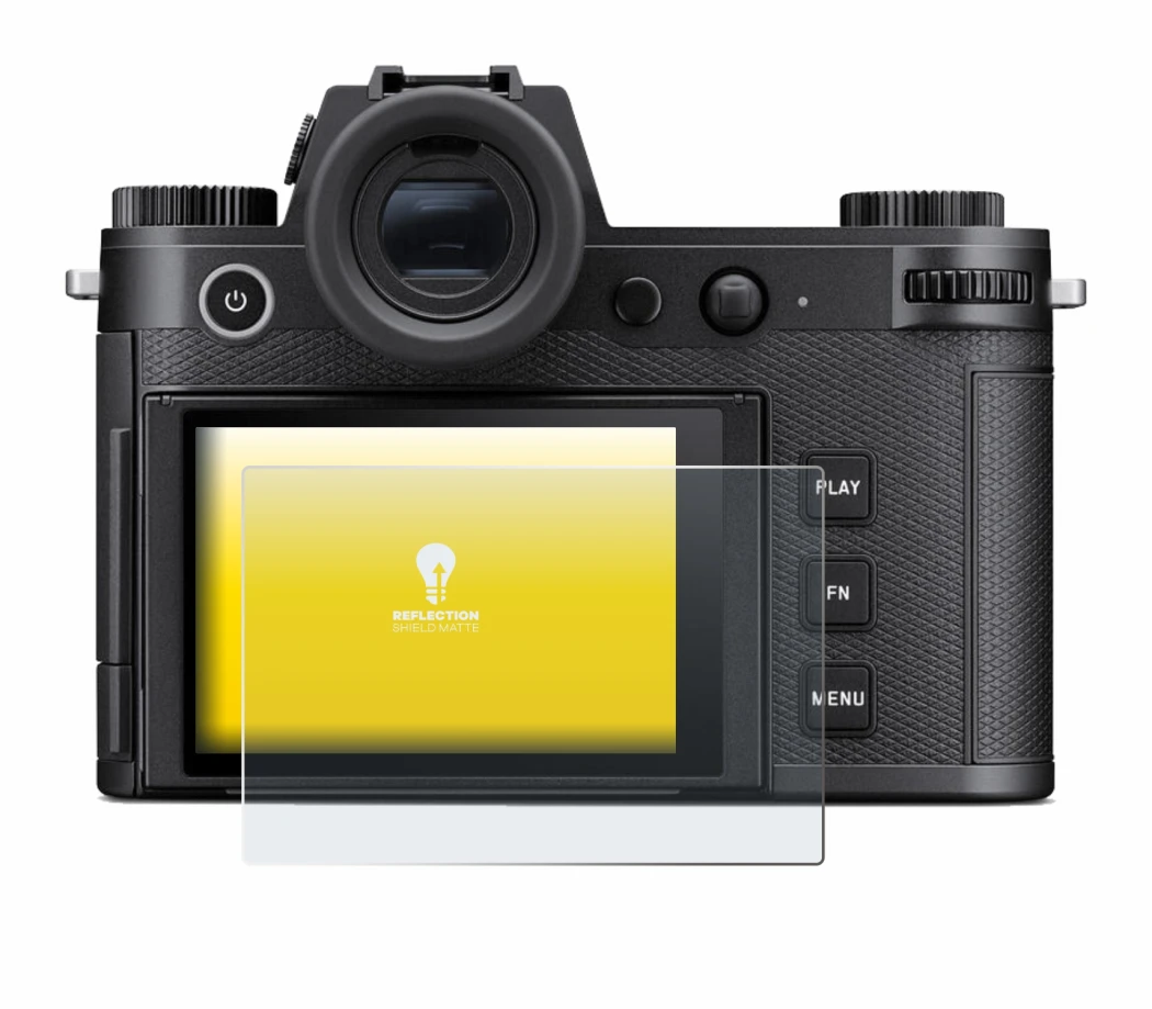Image de l'appareil Leica SL3-S avec une grande variété de protections d'écran.