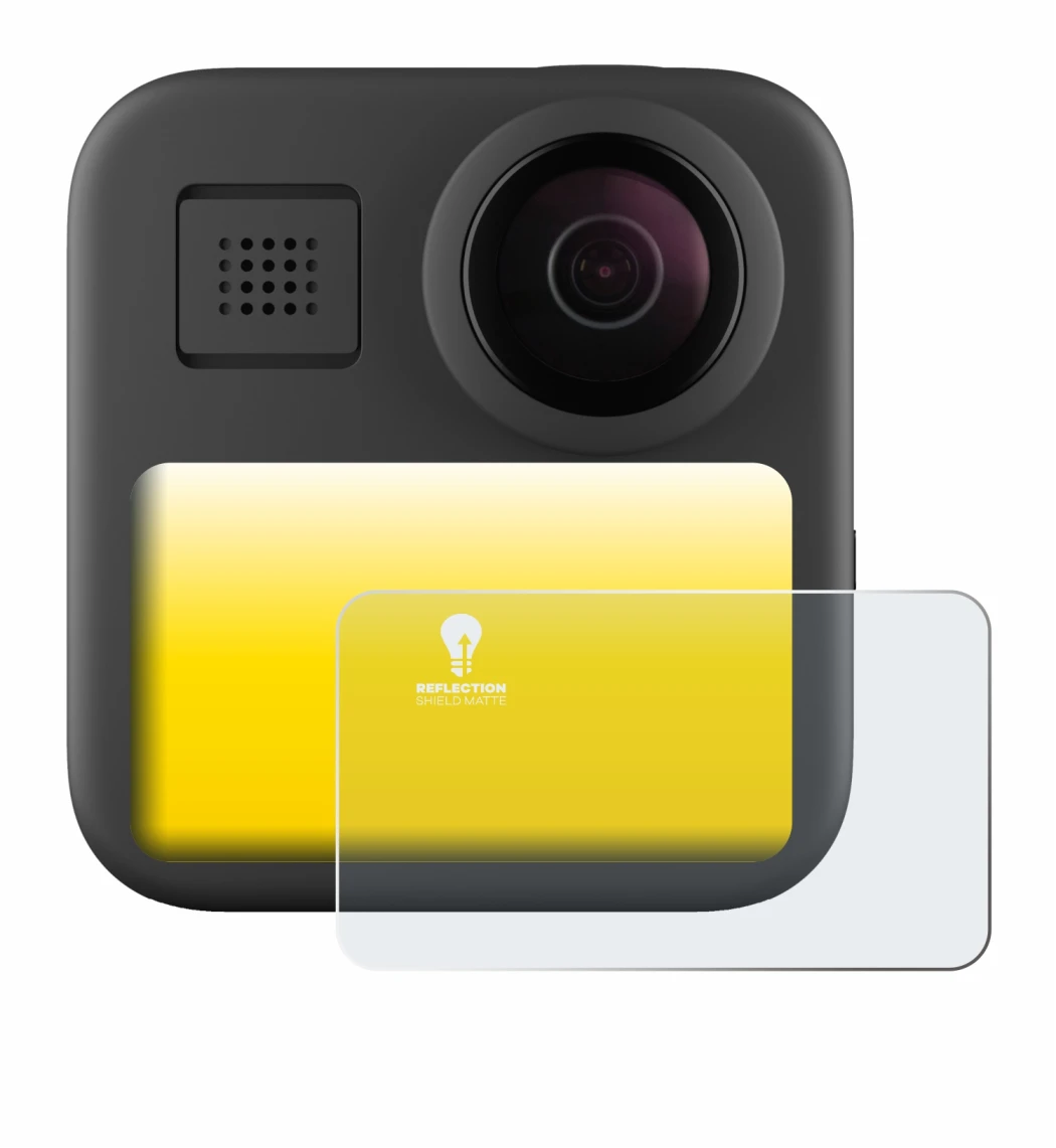 Image de l'appareil GoPro Max (2025) avec une grande variété de protections d'écran.