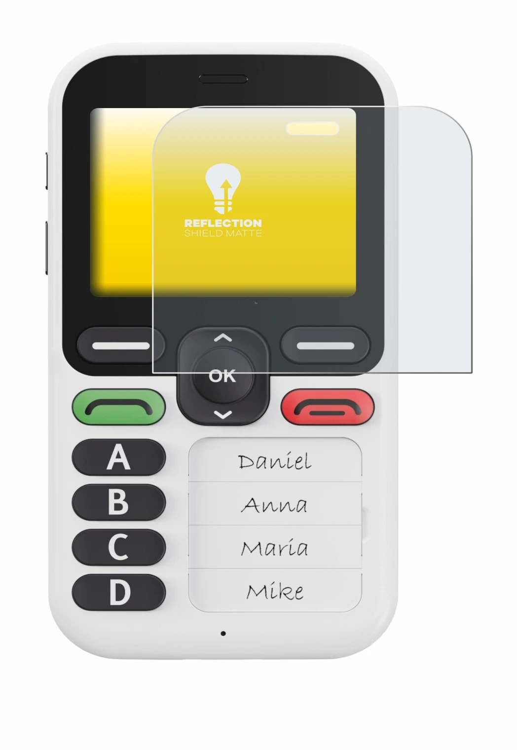 Image de l'appareil Doro Leva X10 avec une grande variété de protections d'écran.