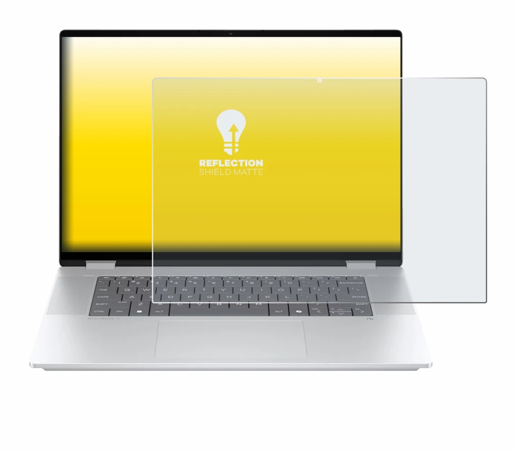 Image de l'appareil HP OmniBook X Flip 16-aX avec une grande variété de protections d'écran.