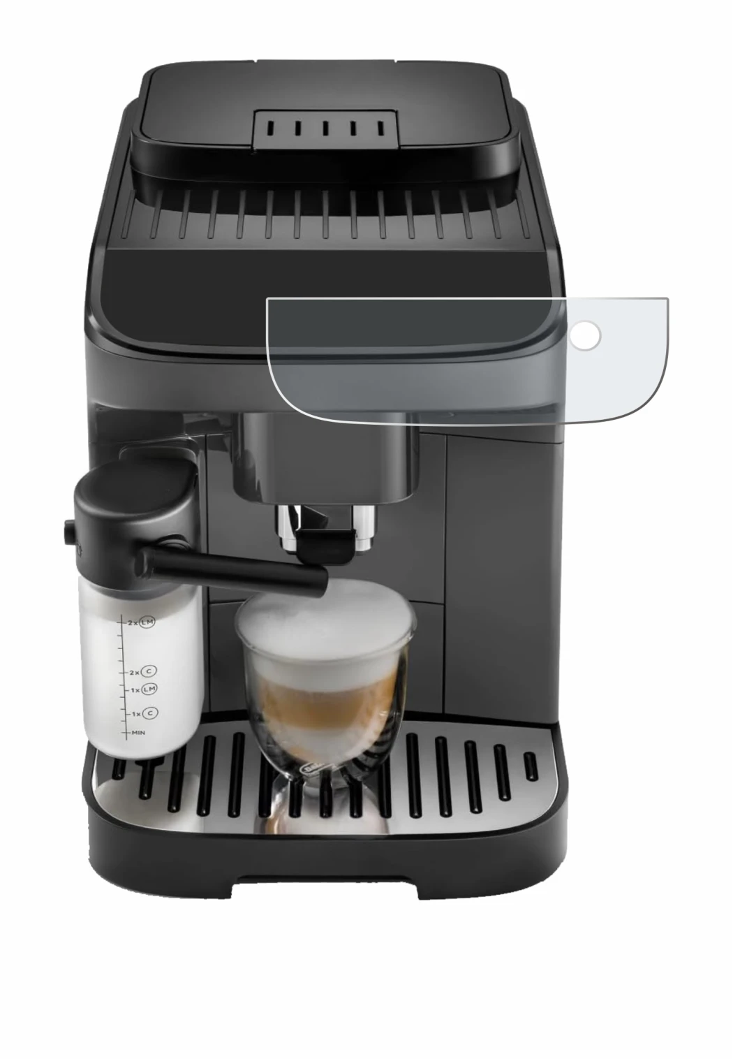 Image de l'appareil DeLonghi Magnifica Evo avec une grande variété de protections d'écran.