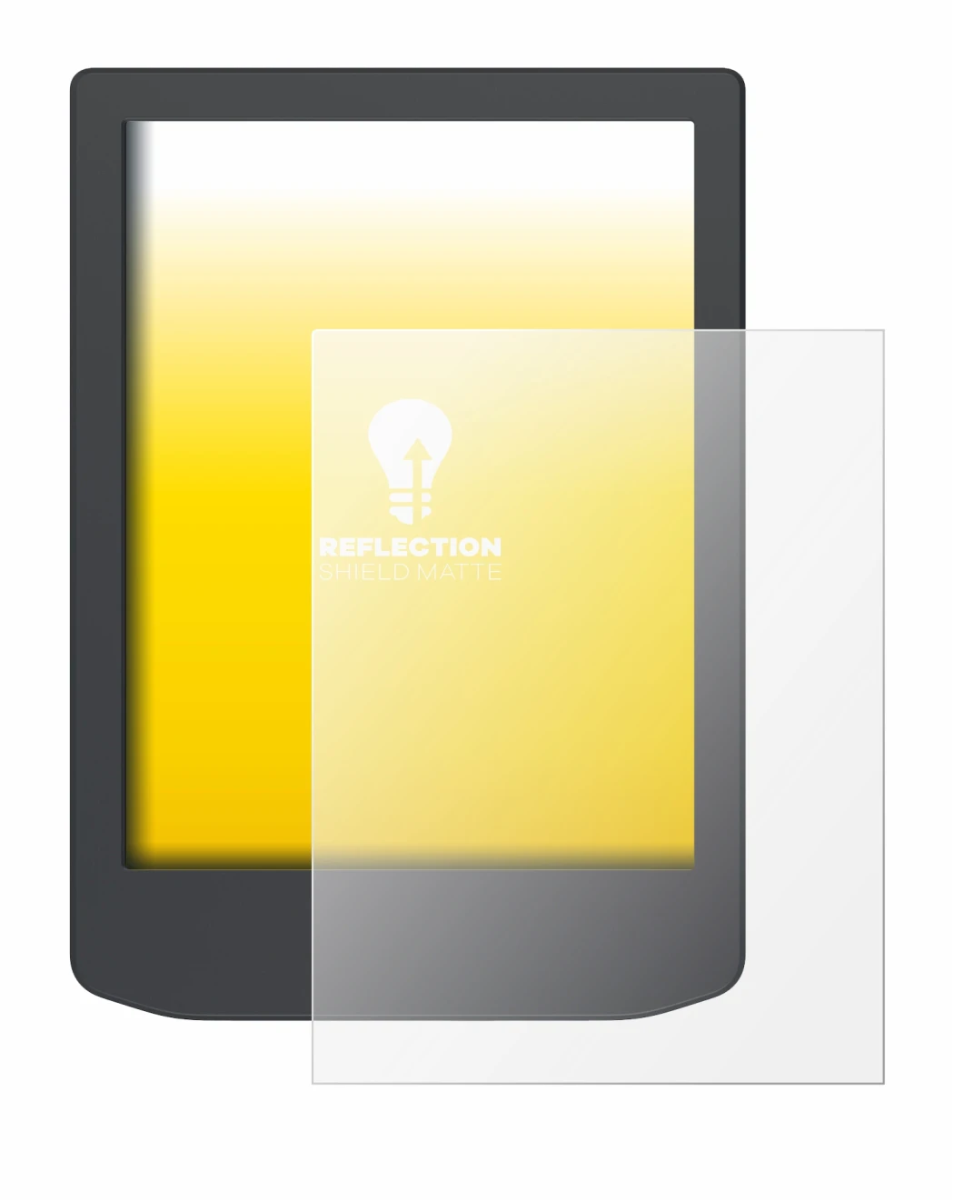 Image de l'appareil PocketBook Verse Lite avec une grande variété de protections d'écran.