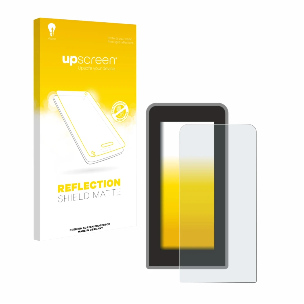 Face avant d’un emballage produit avec le logo de la marque upscreen. À côté, l’appareil Tenways CGO600 Pro est représenté ave