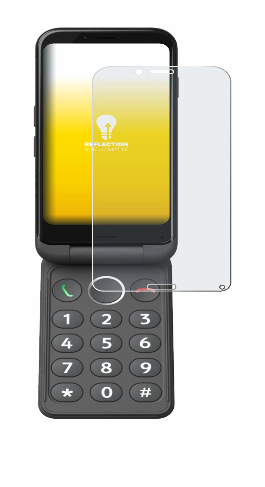 Image de l'appareil Doro Aurora A20 avec une grande variété de protections d'écran.