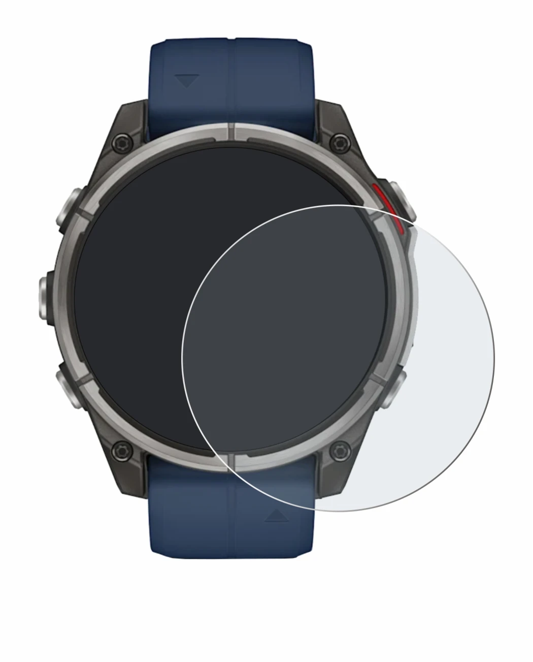 Image de l'appareil Garmin quatix 8 (47 mm) avec une grande variété de protections d'écran.