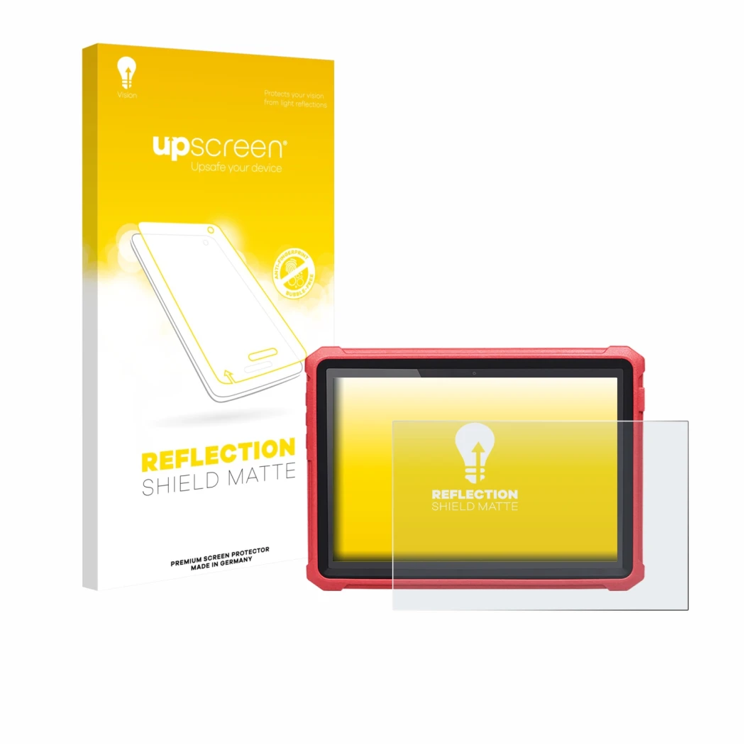 Face avant d’un emballage produit avec le logo de la marque upscreen. À côté, l’appareil Launch X-431 Pro3 V+ Elite est représ