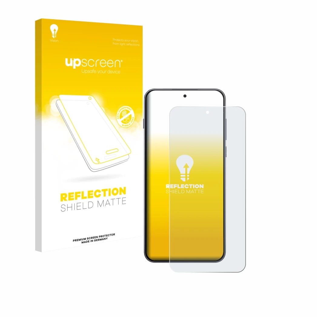 Face avant d’un emballage produit avec le logo de la marque upscreen. À côté, l’appareil OnePlus Nord 5 est représenté avec la