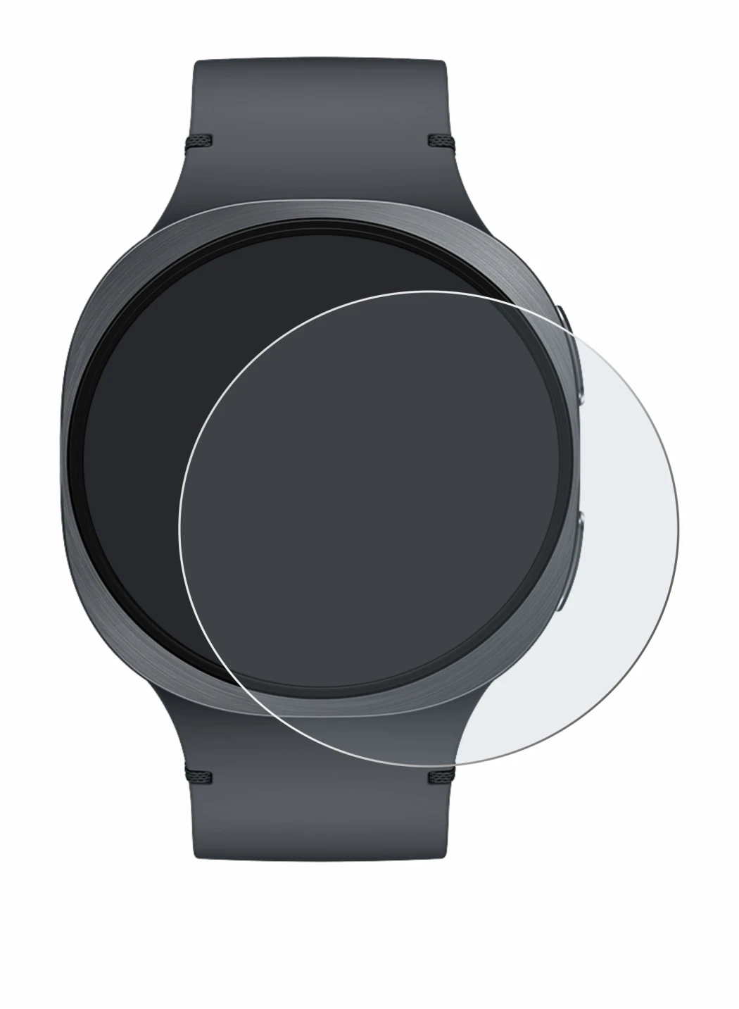 Image de l'appareil Samsung Galaxy Watch 8 (44 mm) avec une grande variété de protections d'écran.