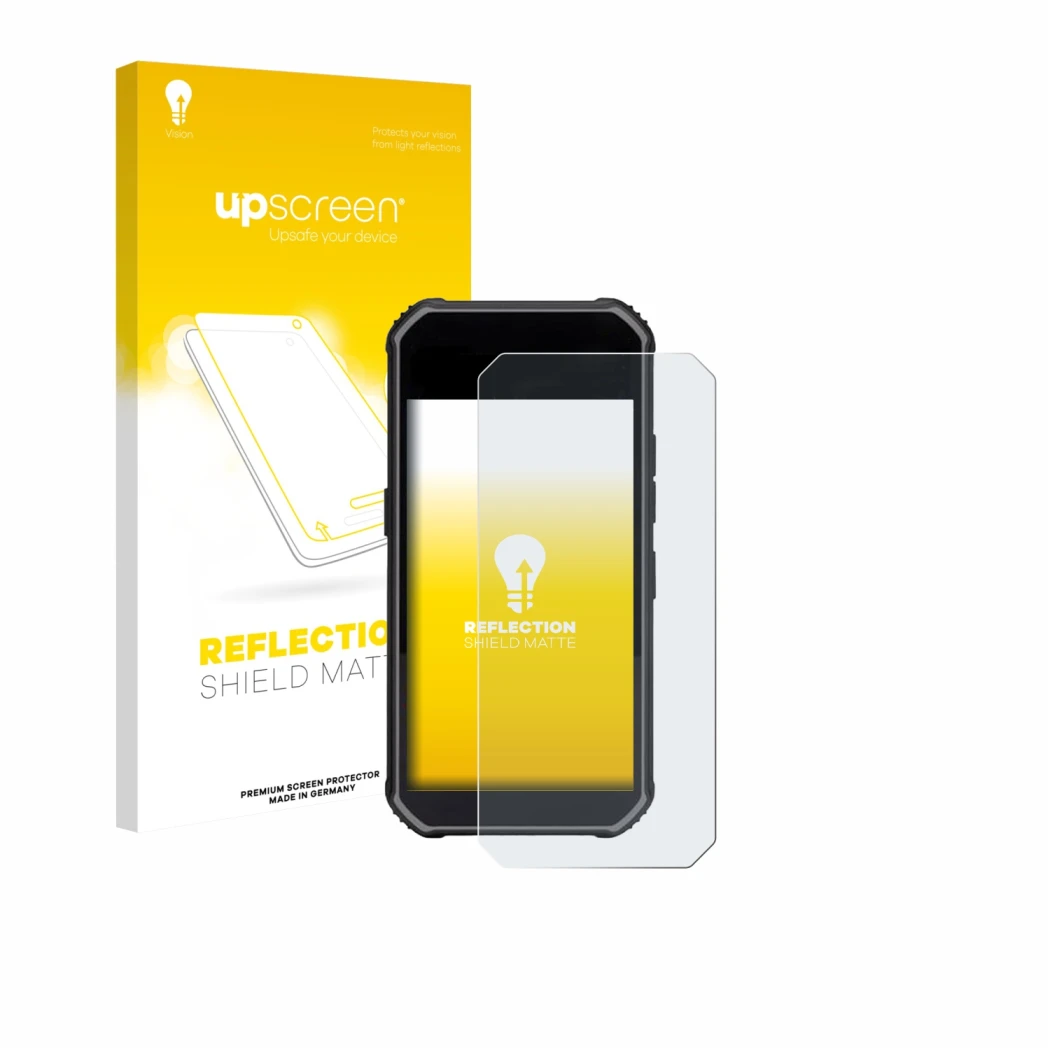 Face avant d’un emballage produit avec le logo de la marque upscreen. À côté, l’appareil SkyCaddie Pro 5X est représenté avec