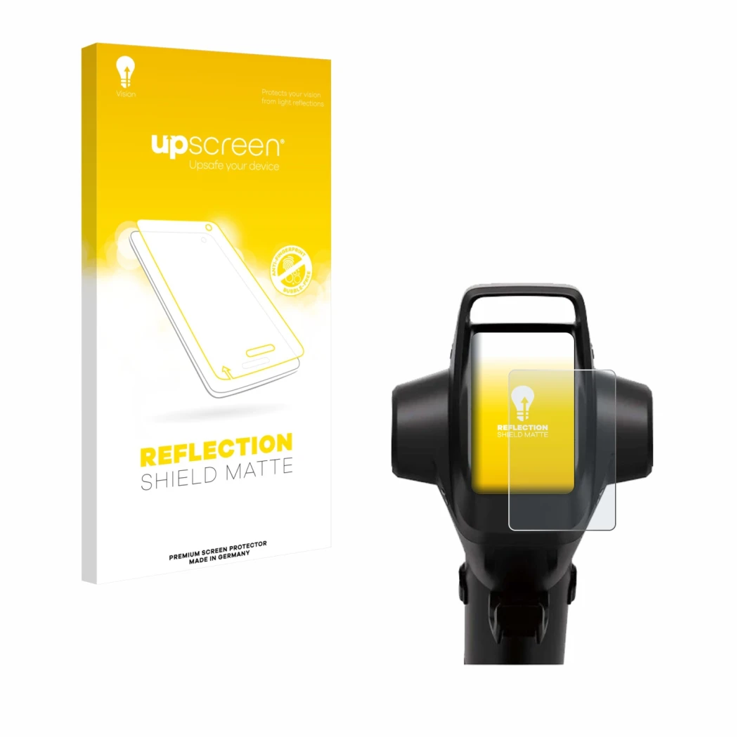 Face avant d’un emballage produit avec le logo de la marque upscreen. À côté, l’appareil Segway GT3 Pro est représenté avec la