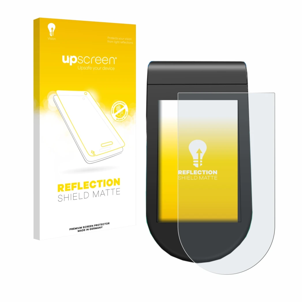 Face avant d’un emballage produit avec le logo de la marque upscreen. À côté, l’appareil SoFlow SO4 Pro MAX est représenté ave