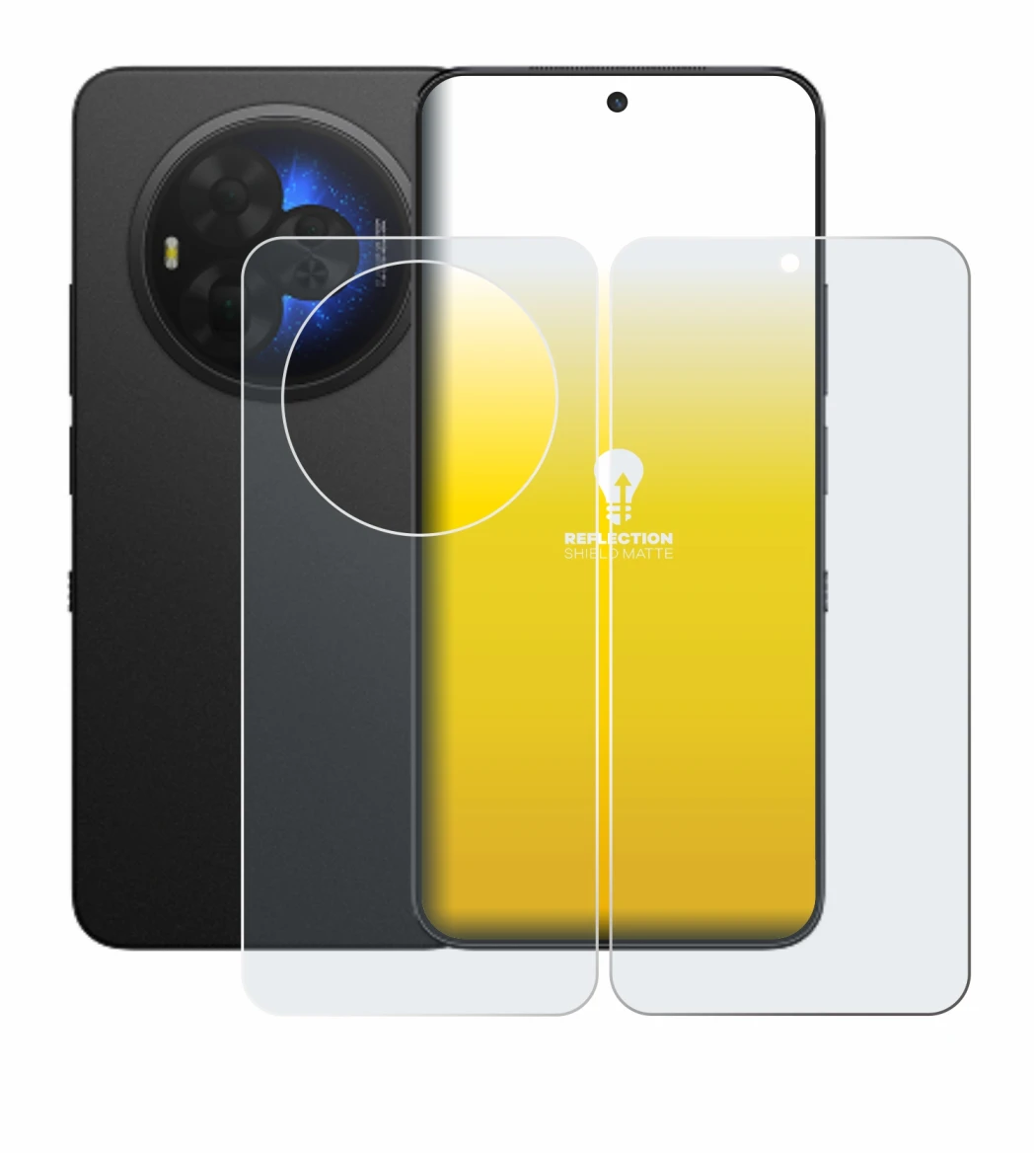 Image de l'appareil TCL NXTPAPER 60 Ultra (Avant+Arrière) avec une grande variété de protections d'écran.