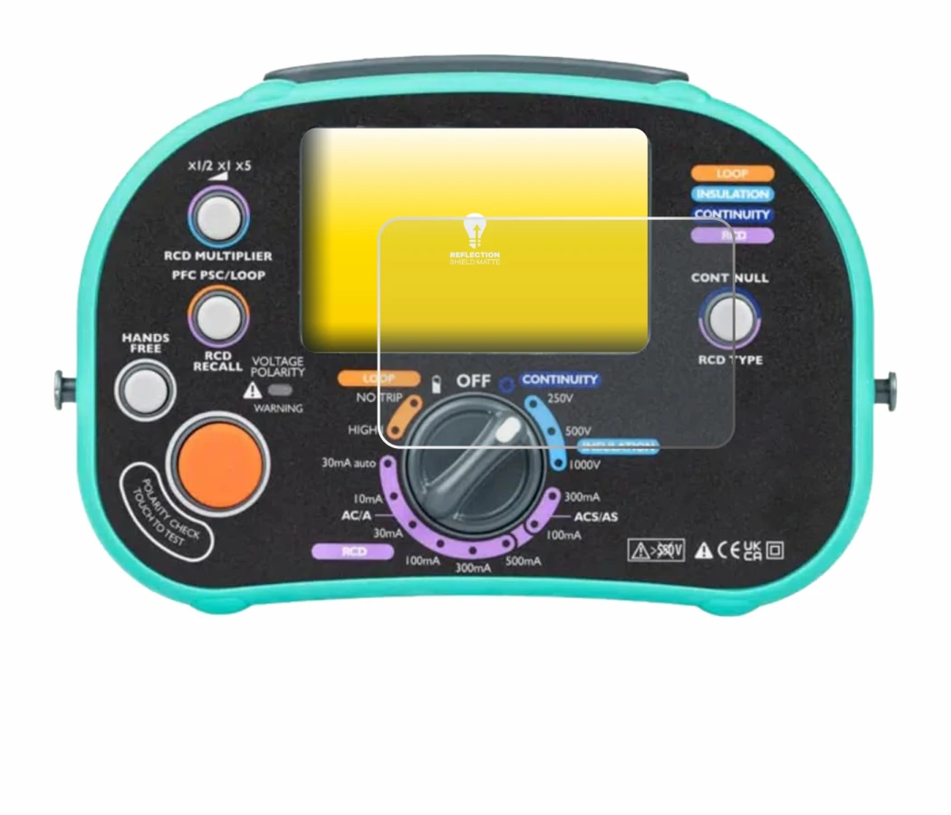 Image de l'appareil Kewtech KT63DL avec une grande variété de protections d'écran.