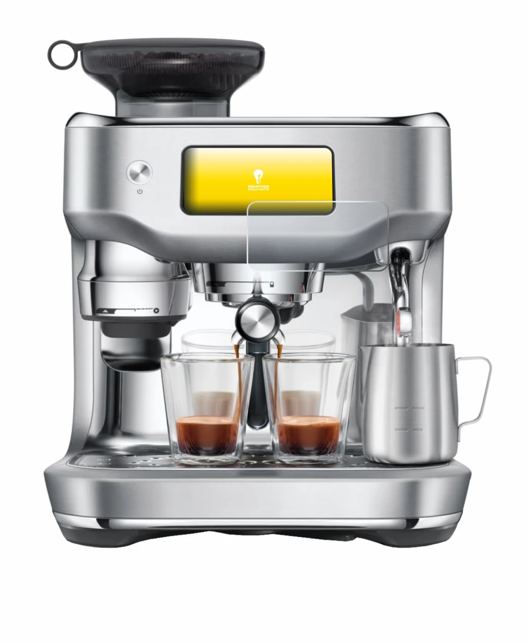 Image de l'appareil Sage the Oracle Dual Boiler avec une grande variété de protections d'écran.