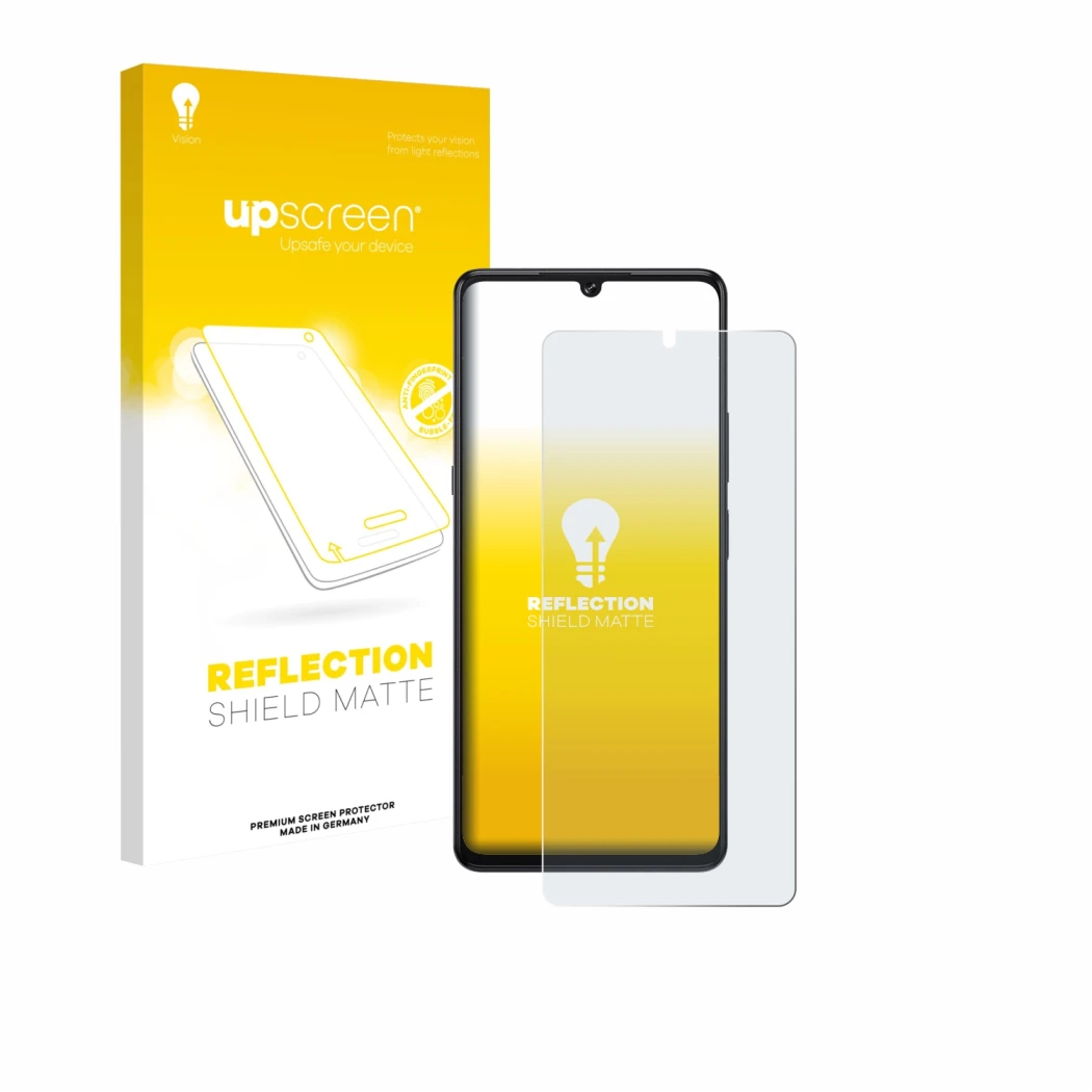 Face avant d’un emballage produit avec le logo de la marque upscreen. À côté, l’appareil Cubot X100 est représenté avec la pro