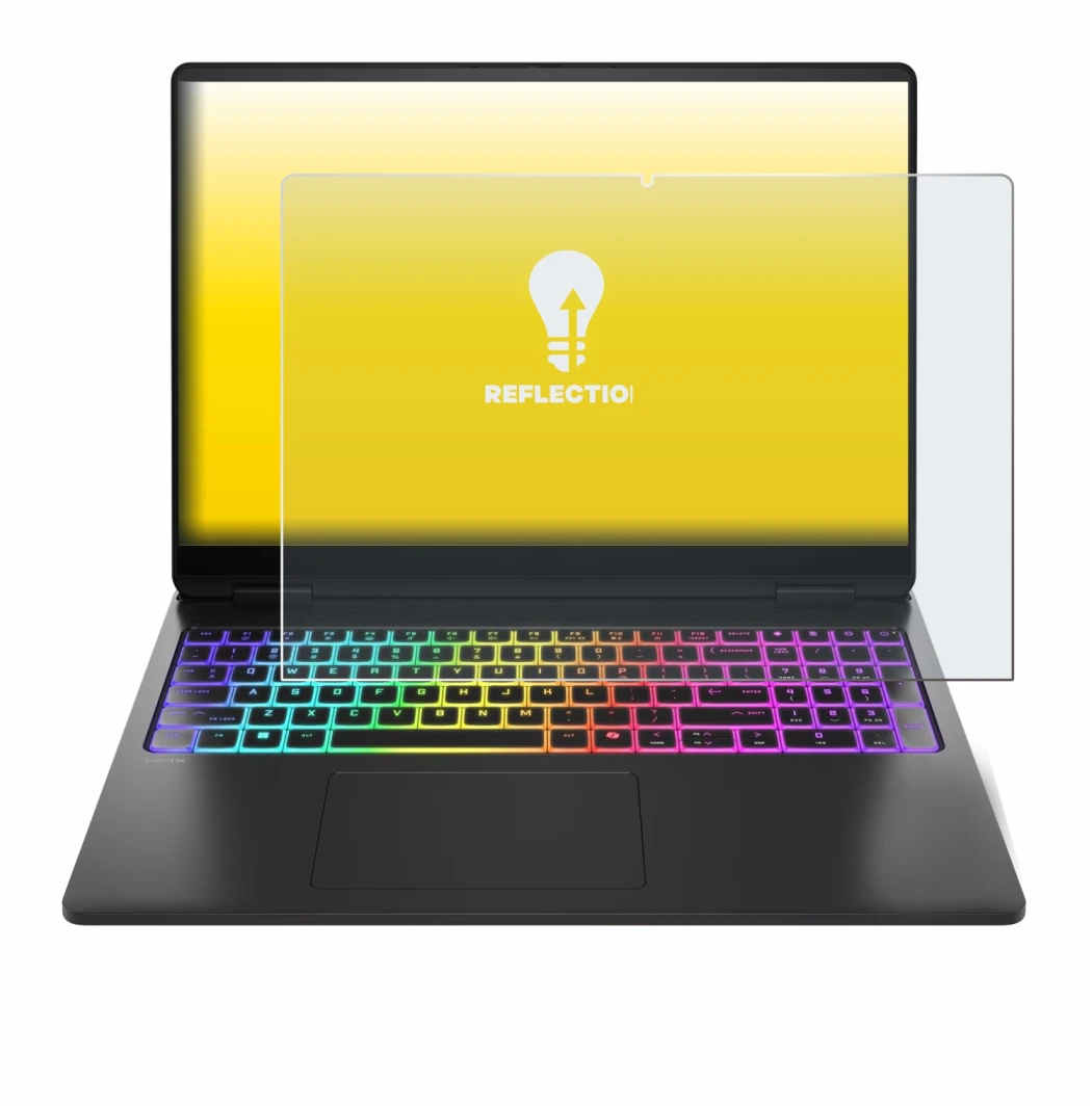 Image de l'appareil HP Omen Max 16 avec une grande variété de protections d'écran.