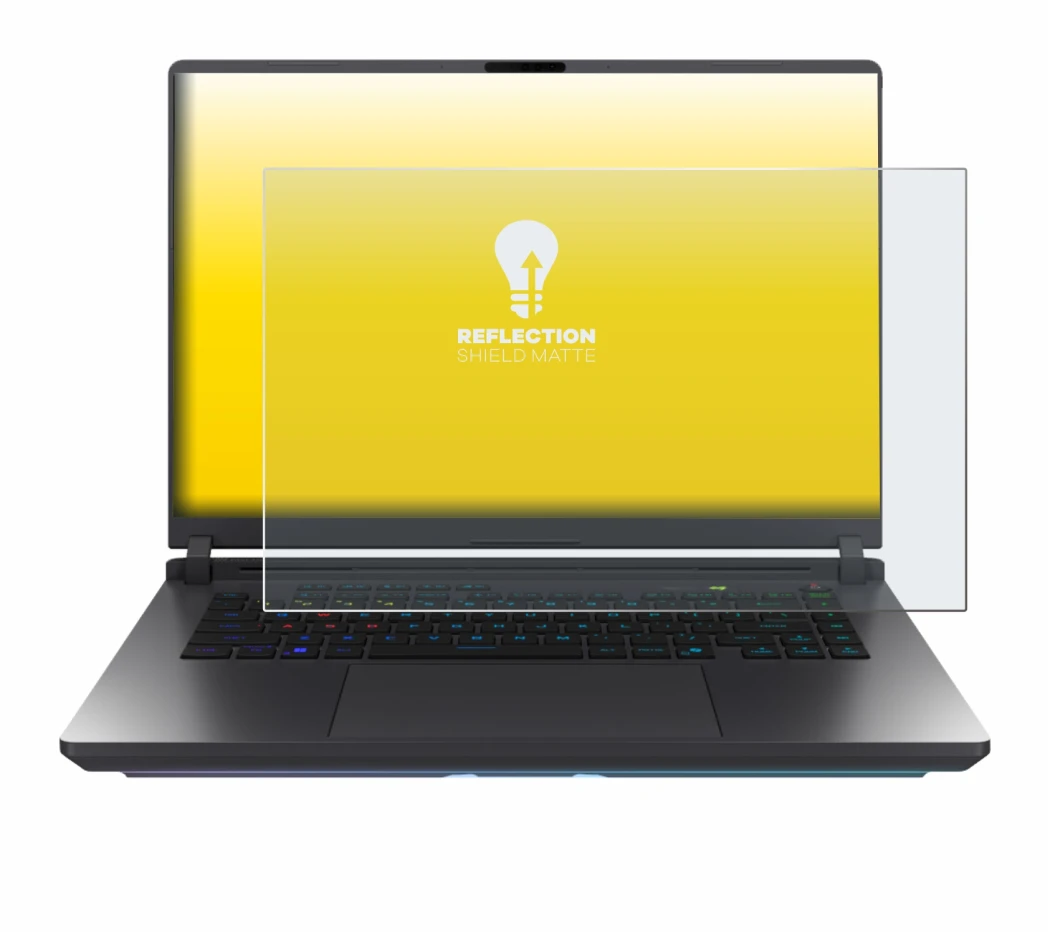 Image de l'appareil ASUS ROG Strix G16 2025 avec une grande variété de protections d'écran.