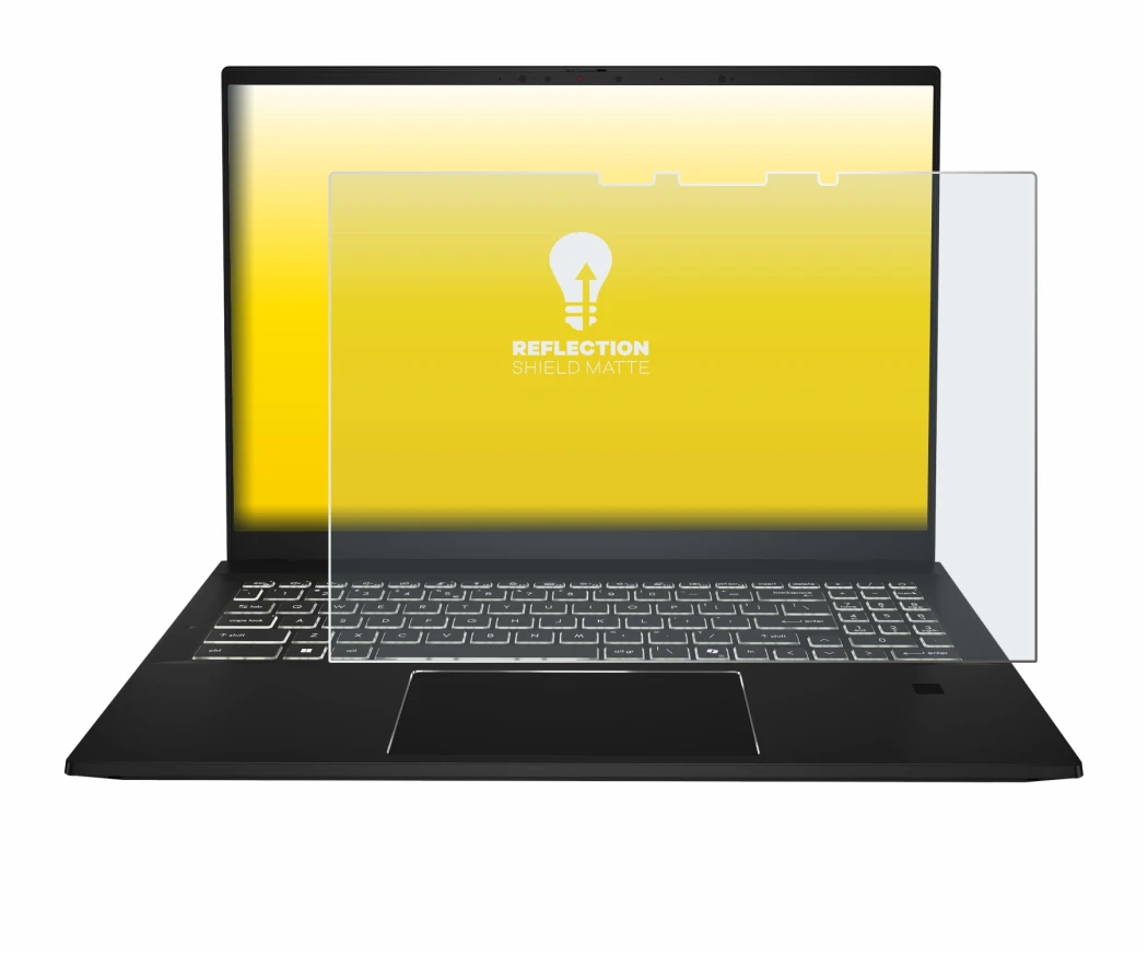 Image de l'appareil MSI Summit A16 AI+ avec une grande variété de protections d'écran.