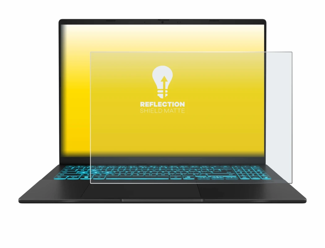 Image de l'appareil ASUS V16 V3607 avec une grande variété de protections d'écran.