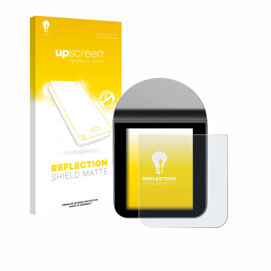 Face avant d’un emballage produit avec le logo de la marque upscreen. À côté, l’appareil KitchenBoss G330 est représenté avec 