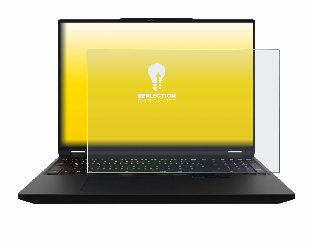 Image de l'appareil XMG Apex 16 Max avec une grande variété de protections d'écran.