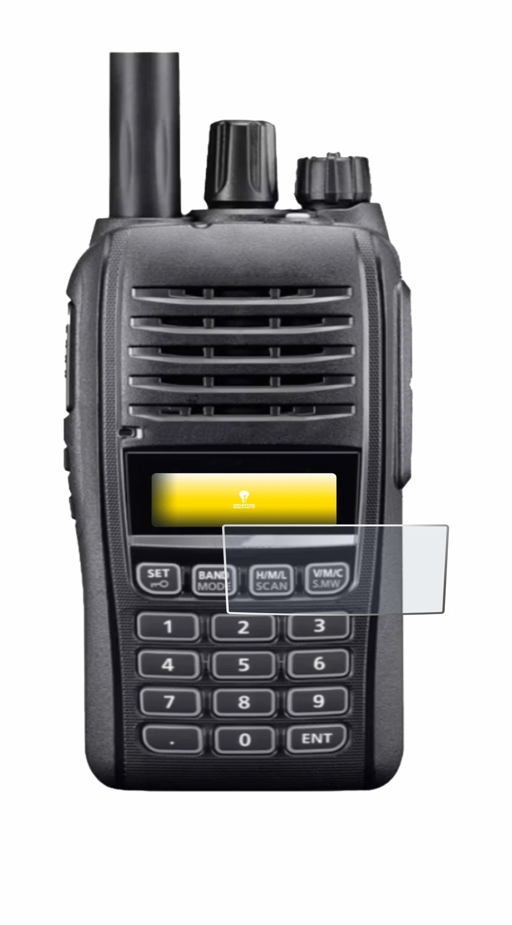 Image de l'appareil Icom IC-T10 avec une grande variété de protections d'écran.