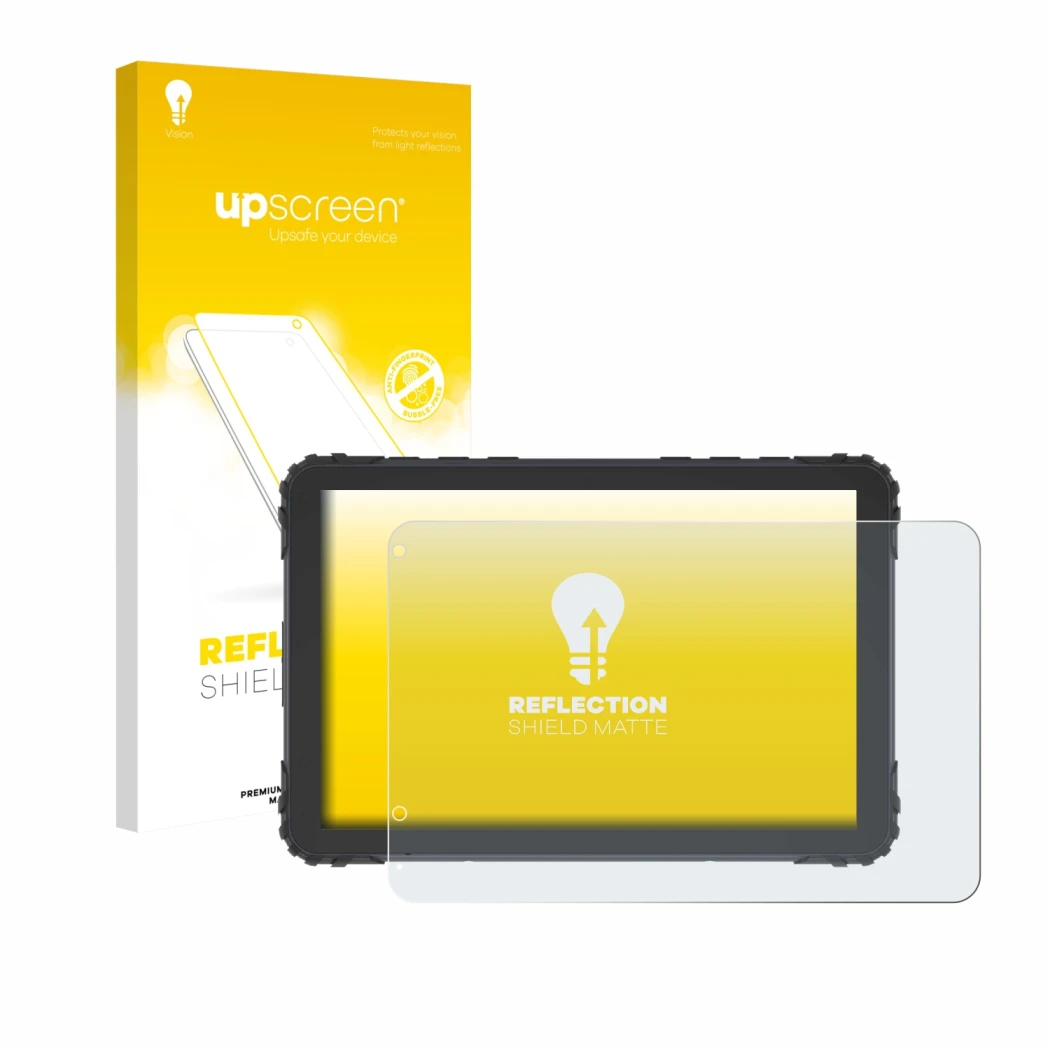 Face avant d’un emballage produit avec le logo de la marque upscreen. À côté, l’appareil DMD T880X 8