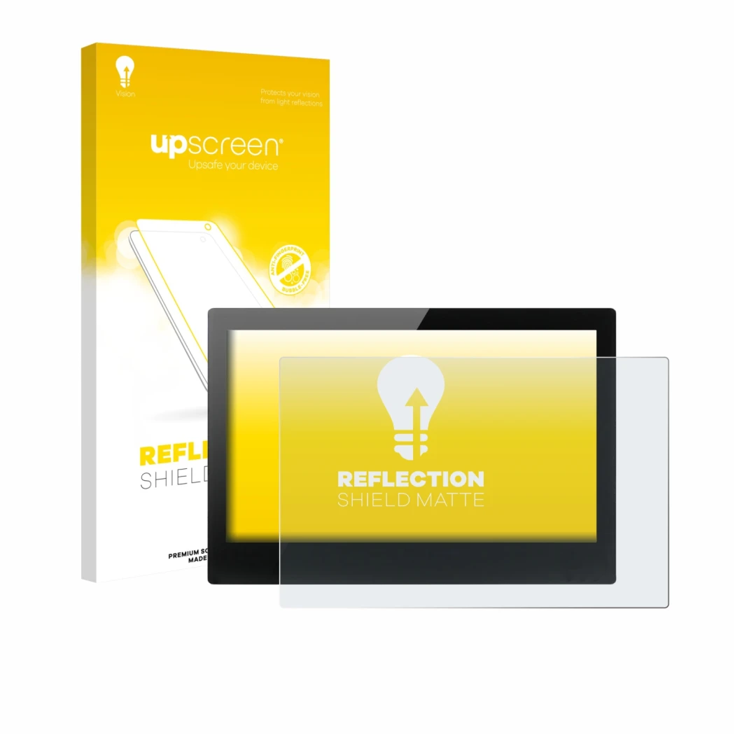 Face avant d’un emballage produit avec le logo de la marque upscreen. À côté, l’appareil ADS-TEC Industrial IT OPC9016 est rep