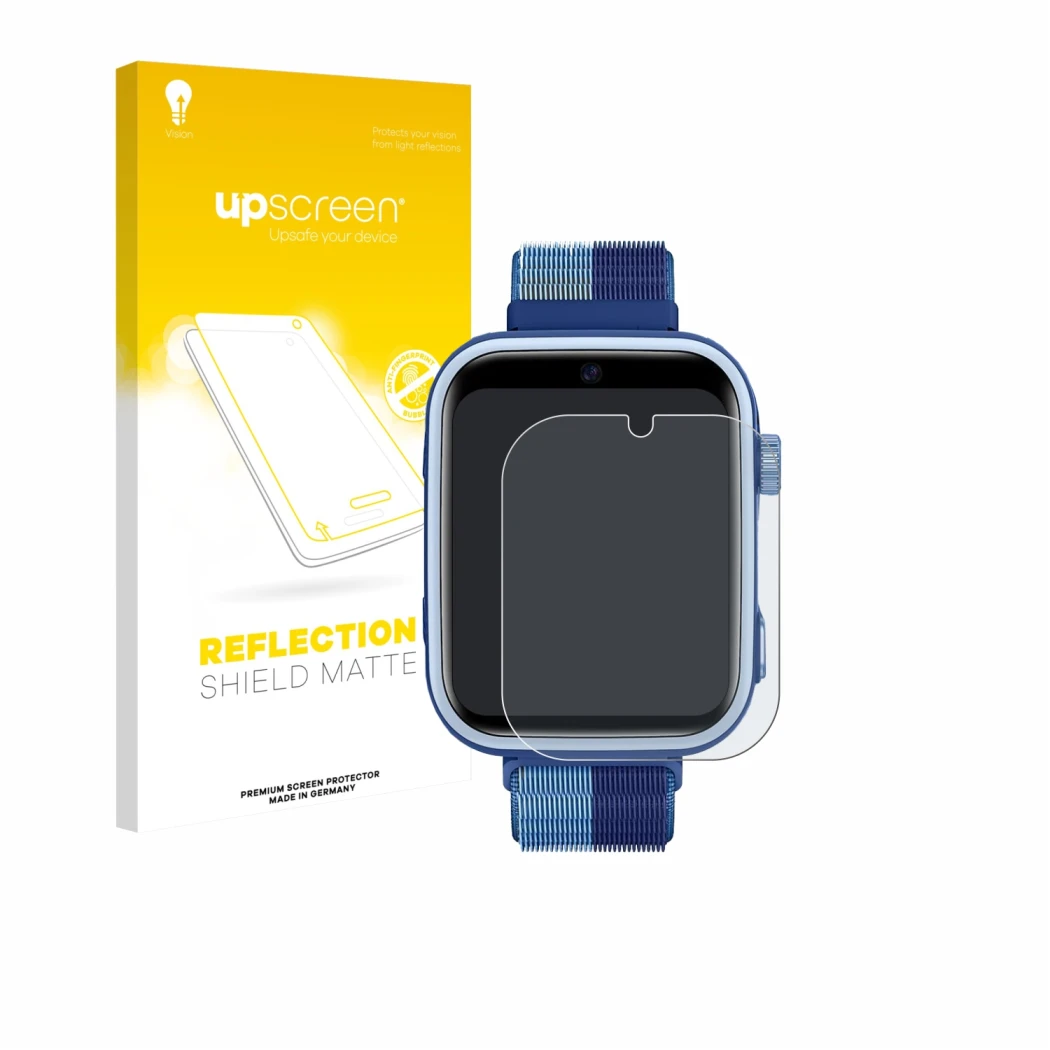 Face avant d’un emballage produit avec le logo de la marque upscreen. À côté, l’appareil Oliimptek T45 est représenté avec la 