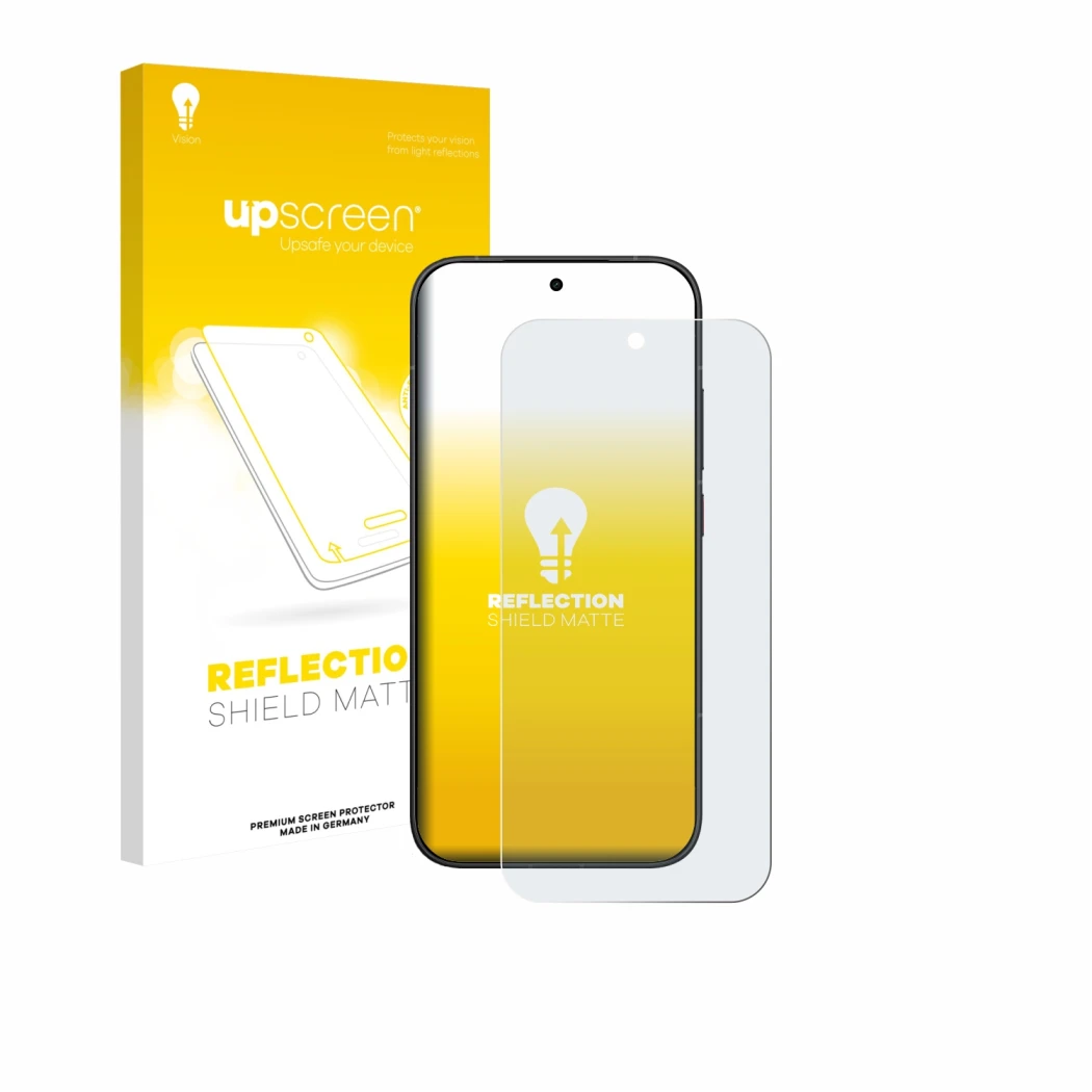 Face avant d’un emballage produit avec le logo de la marque upscreen. À côté, l’appareil Xiaomi Poco X8 Pro est représenté ave