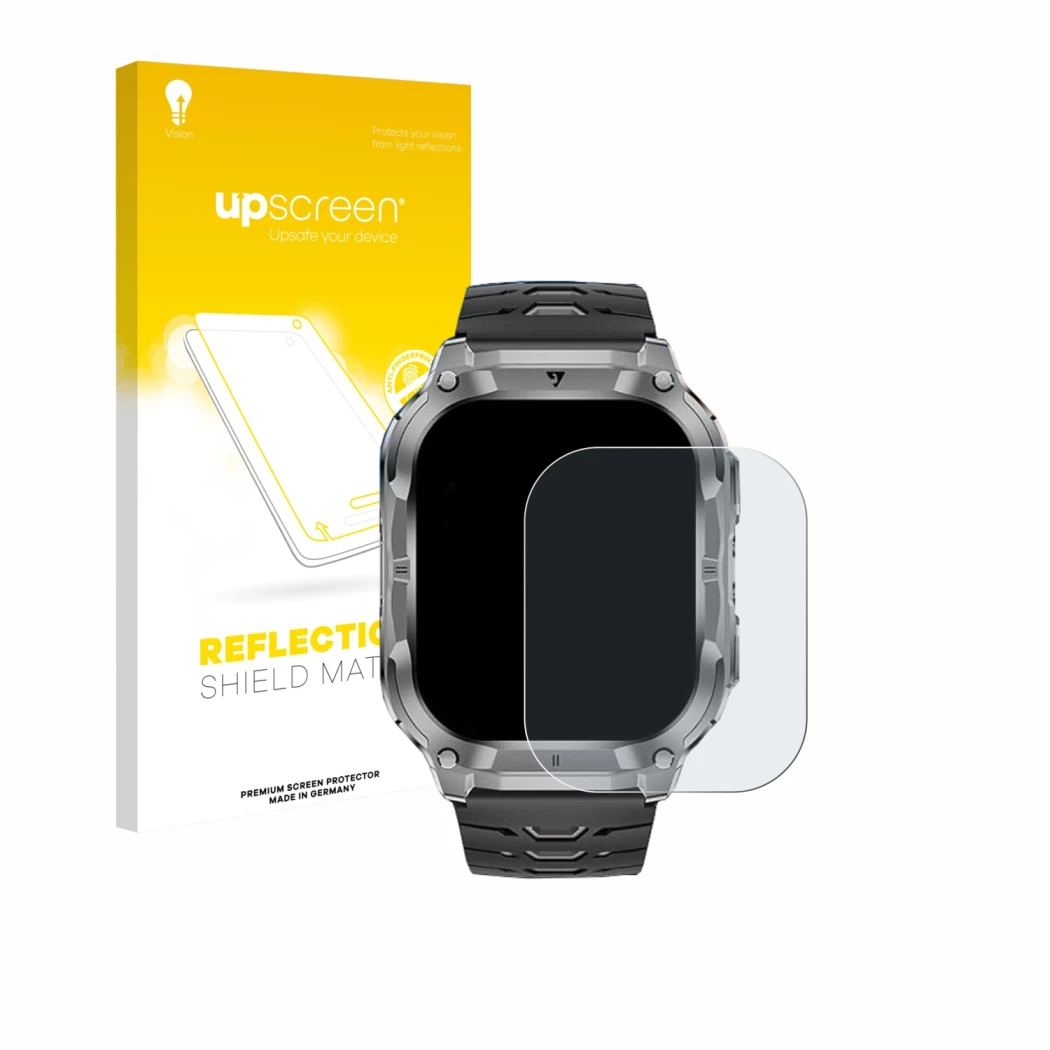 Face avant d’un emballage produit avec le logo de la marque upscreen. À côté, l’appareil LIGE EF22 2