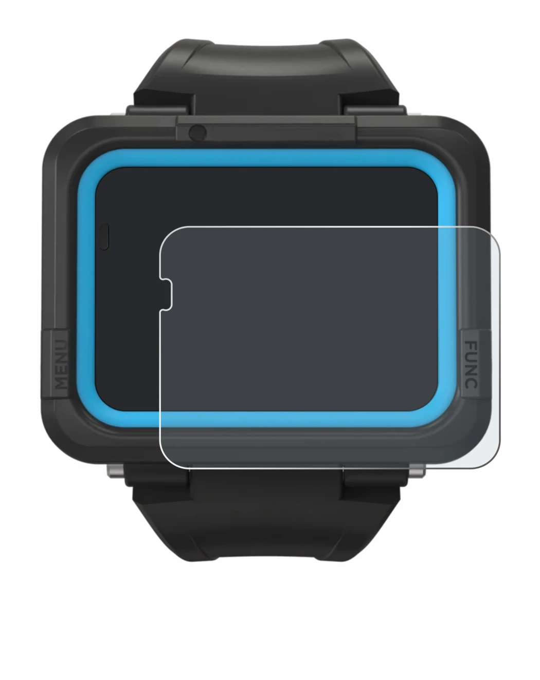 Image de l'appareil Shearwater PEREGRINE dive computer avec une grande variété de protections d'écran.