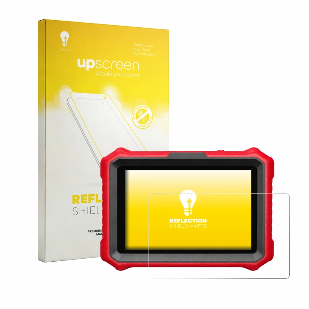 Face avant d’un emballage produit avec le logo de la marque upscreen. À côté, l’appareil KINGBOLEN K8 Pro est représenté avec