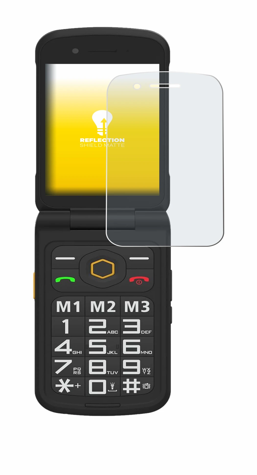 Image de l'appareil AGM M8 FLIP avec une grande variété de protections d'écran.