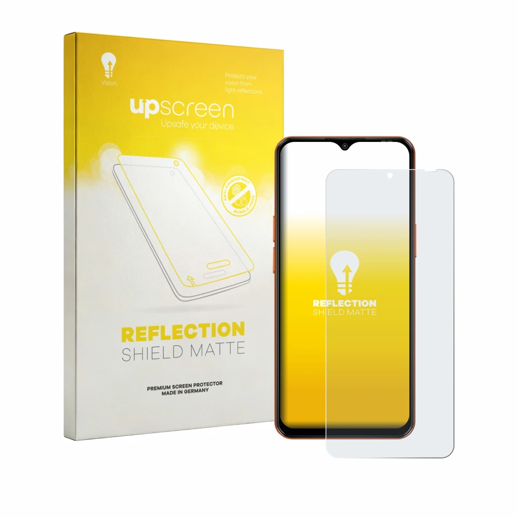 Face avant d’un emballage produit avec le logo de la marque upscreen. À côté, l’appareil Oscal Flat 3C est représenté avec la