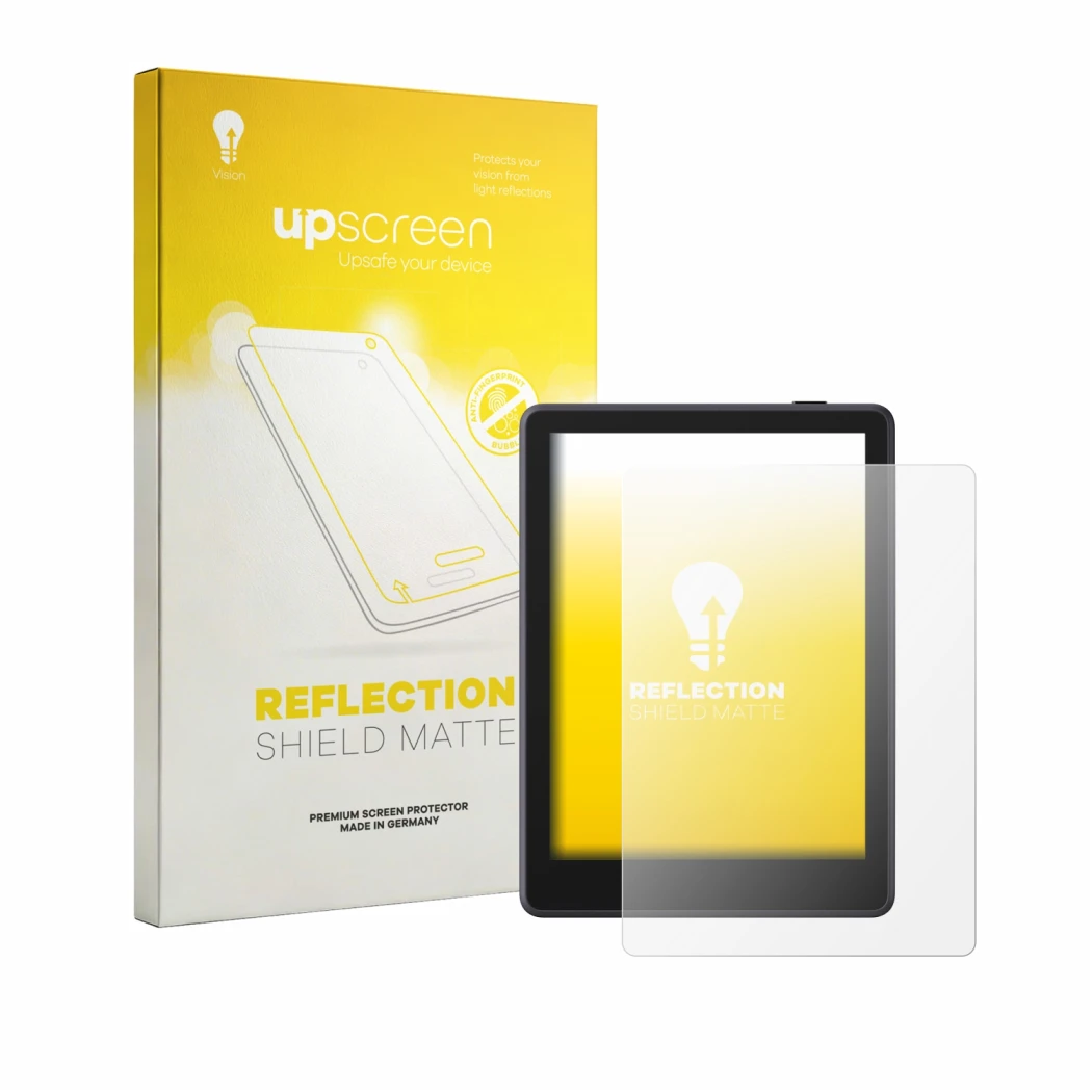 Face avant d’un emballage produit avec le logo de la marque upscreen. À côté, l’appareil Boox Go 6 Gen II est représenté avec