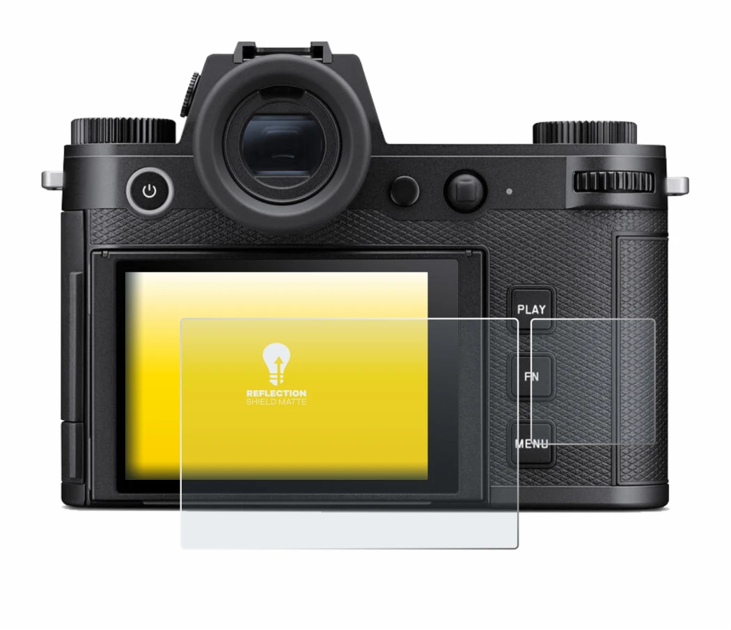 Image de l'appareil Leica SL3-P (Affichage + affichage des épaules) avec une grande variété de protections d'écran.