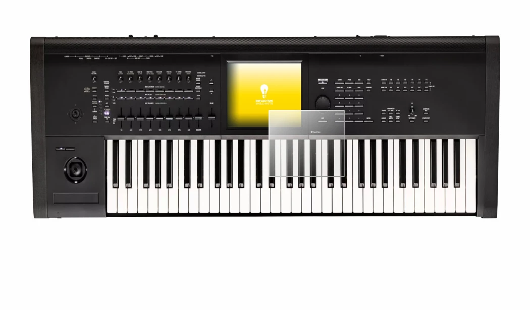 Image de l'appareil KORG Kronos 3 (2025) 61 avec une grande variété de protections d'écran.