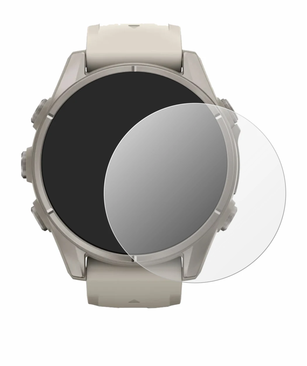 Image de l'appareil Garmin Fenix 9 (43 mm) avec une grande variété de protections d'écran.