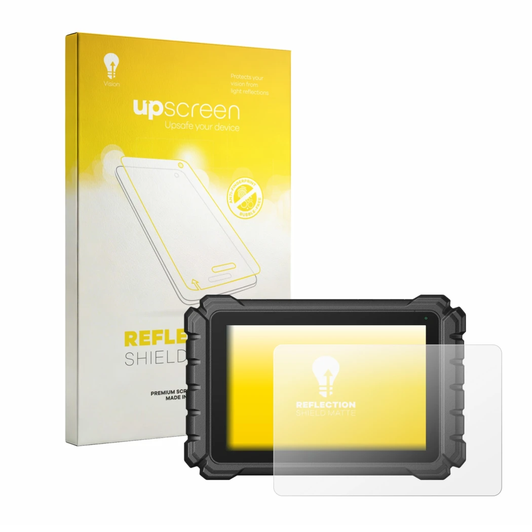 Face avant d’un emballage produit avec le logo de la marque upscreen. À côté, l’appareil Topdon ONE Plus est représenté avec l