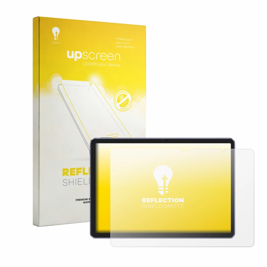 Face avant d’un emballage produit avec le logo de la marque upscreen. À côté, l’appareil XP-Pen Magic Drawing Pad est représen