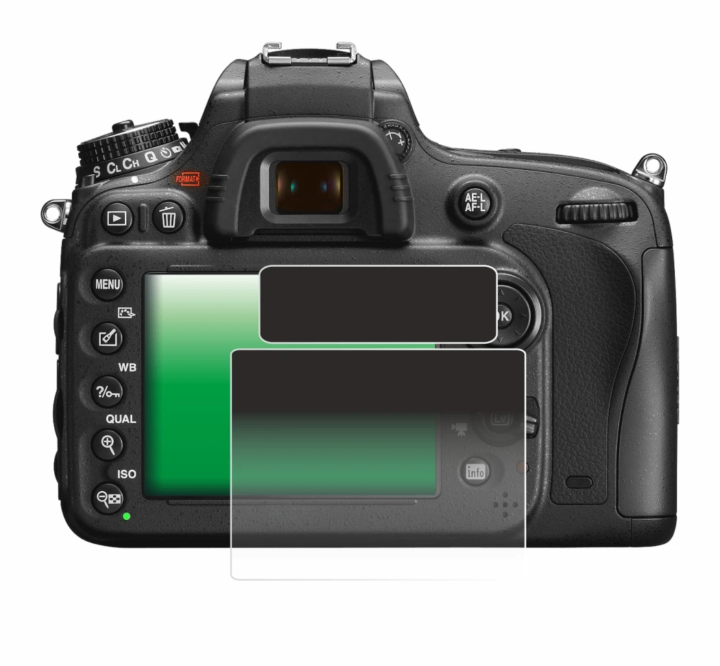 Image de l'appareil Nikon D600 avec une grande variété de protections d'écran.