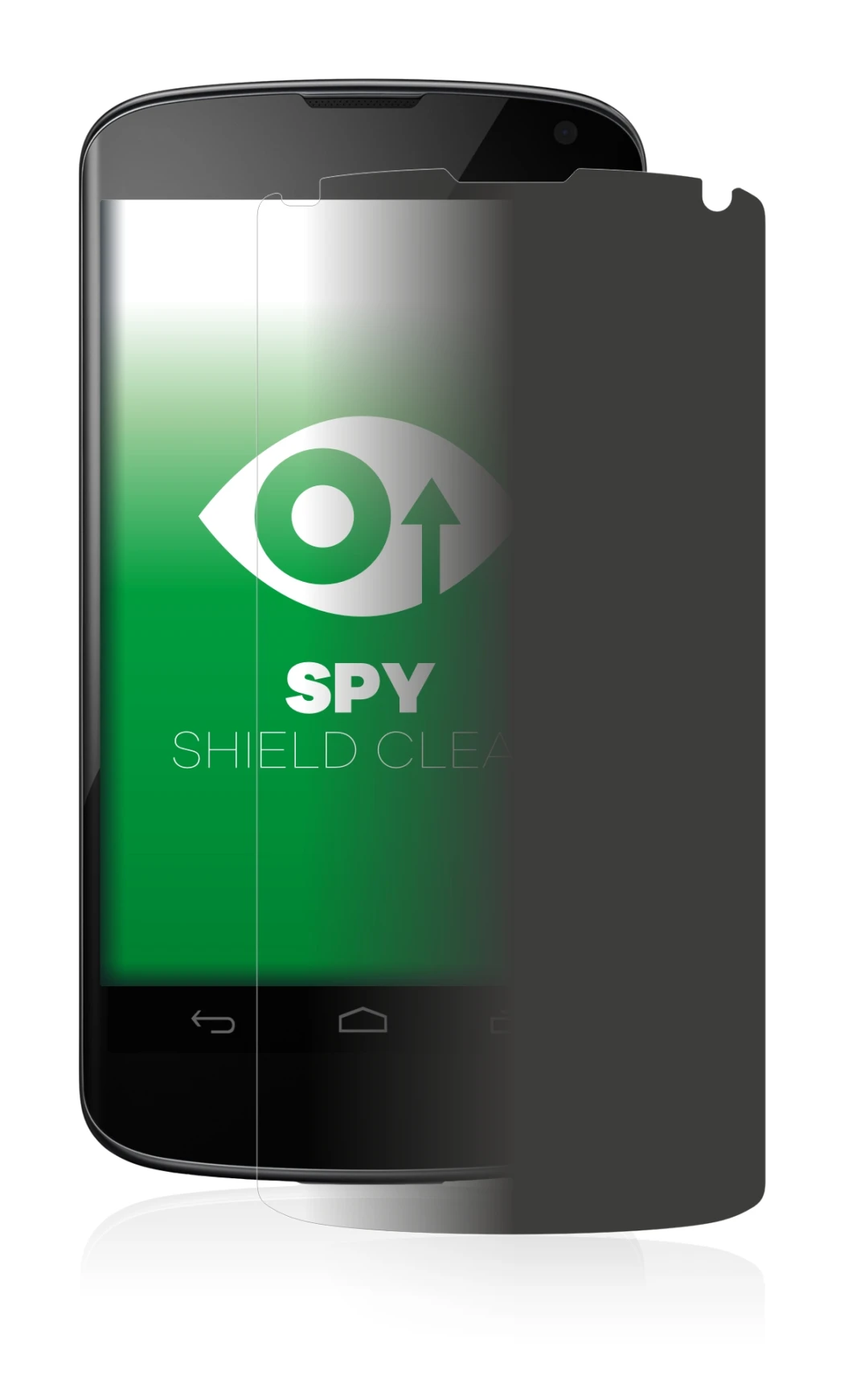 Image de l'appareil Google Nexus 4 avec une grande variété de protections d'écran.